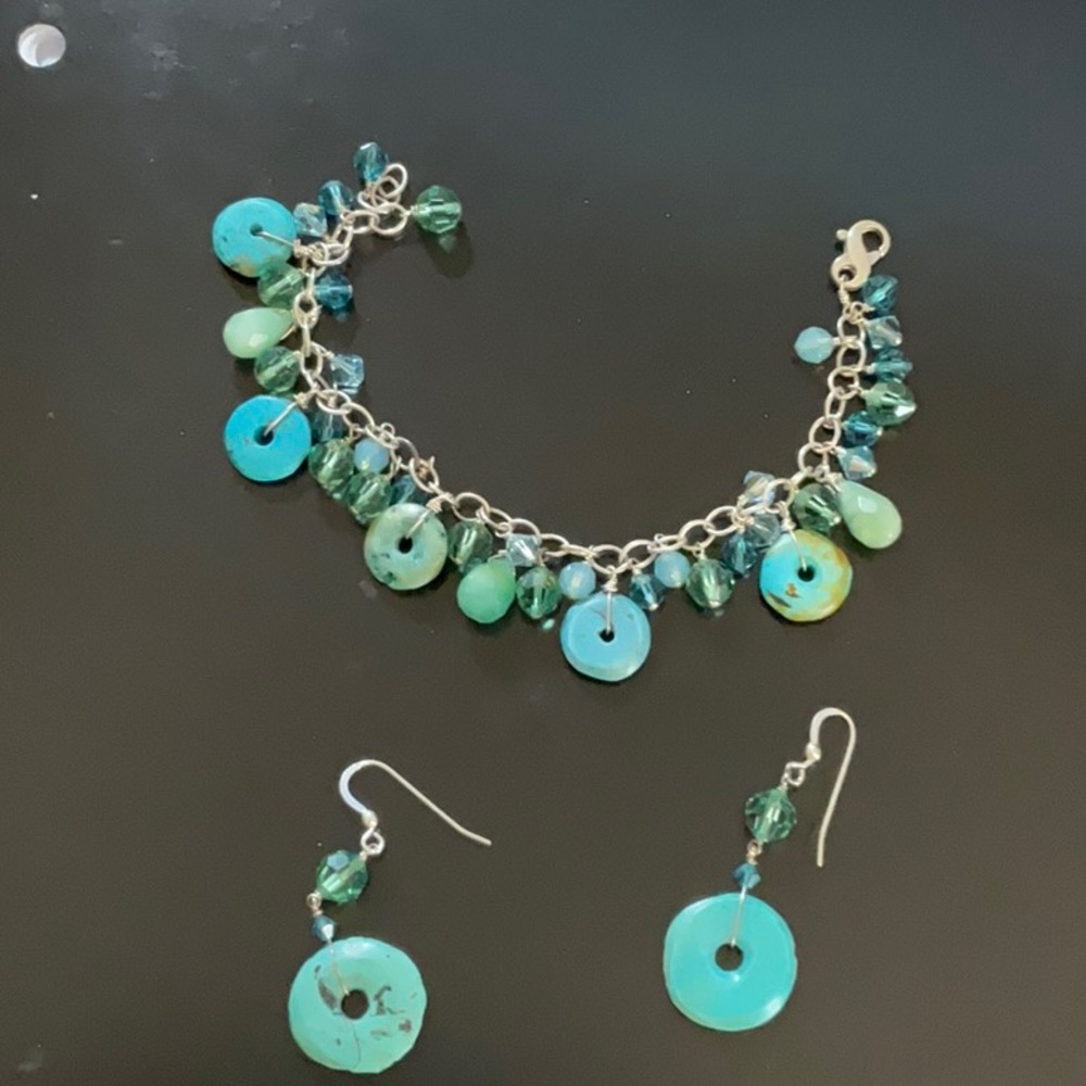 Sterling silver bracelet and earrings